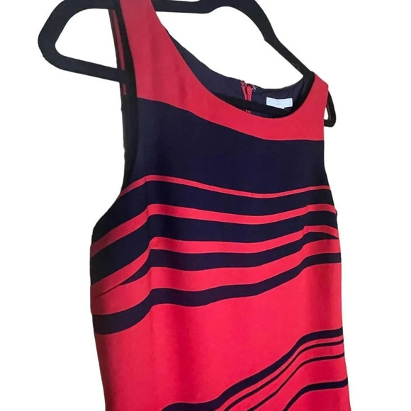 Banana Republic Women's Red & Navy Stripe Sleeveless Sheath Work Dress Size 6 - Picture 3 of 8